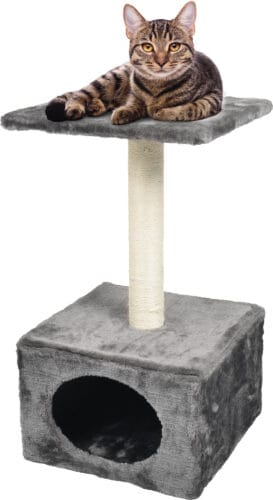 Arbre à chat Sassière Écru & Gris Flamingo avec poteau en sisal pour chats