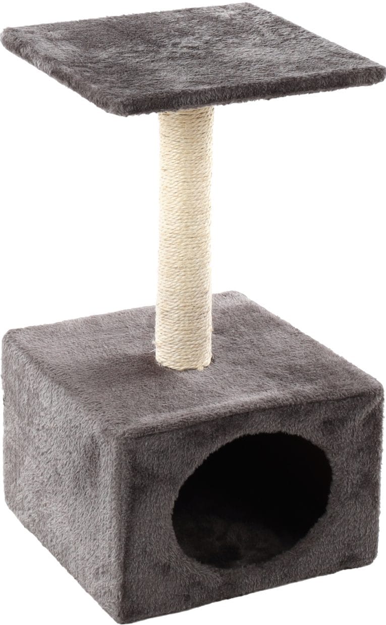 Arbre à chat Sassière Écru & Gris Flamingo avec poteau en sisal pour chats