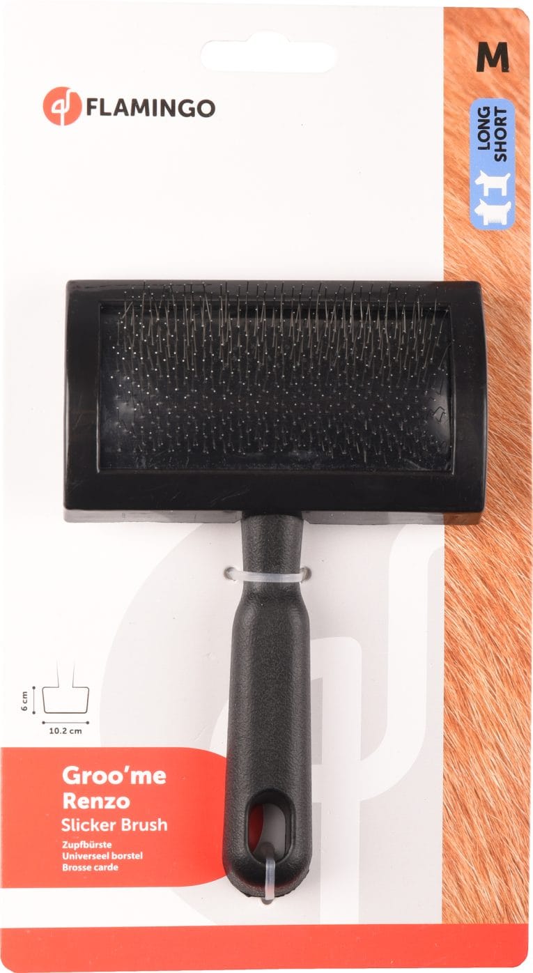 Peigne chien poils doux Renzo Groo'me en noir