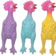 Jouet en latex poule pour chien Freckles Flamingo multicolore