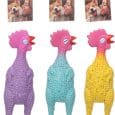 Jouet en latex poule pour chien Freckles Flamingo multicolore